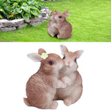 Garden Bunny Statues Resin Crafts Decorations Potted Landscaping Sculpture Animal Models for Lawn Garden