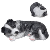 Dog Ornament Textured Exquisite Vivid Real Cute Dog Statue for Garden Lawn Desk Decoration