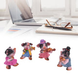 4Pcs Pig Ornaments Textured Exquisite Vivid Cartoon Cute Pig Statue for Bedroom Living Room Desk Decoration