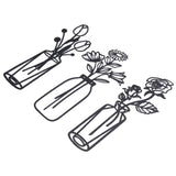 3Pcs Metal Vase Flowers Wall Art Elegant Prevent Rust Easy to Install Iron Flower Wall Art for Indoor Decoration In Australia - Darrahopens