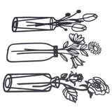 3Pcs Metal Vase Flowers Wall Art Elegant Prevent Rust Easy to Install Iron Flower Wall Art for Indoor Decoration In Australia - Darrahopens