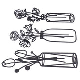 3Pcs Metal Vase Flowers Wall Art Elegant Prevent Rust Easy to Install Iron Flower Wall Art for Indoor Decoration