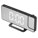 Projection Alarm Clock LED Digital Mirror Alarm Clock Rechargeable 6 Gear Brightness Bedside Clock In Australia - Darrahopens