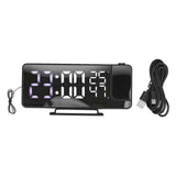 Projection Alarm Clock Mirror Screen USB Charging Snooze 180° Digital Projection Clock with Radio Temp Humidity In Australia - Darrahopens