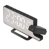 Projection Alarm Clock Mirror Screen USB Charging Snooze 180° Digital Projection Clock with Radio Temp Humidity In Australia - Darrahopens