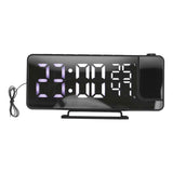 Projection Alarm Clock Mirror Screen USB Charging Snooze 180° Digital Projection Clock with Radio Temp Humidity In Australia - Darrahopens