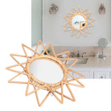 Rattan Innovative Art Decoration Makeup Mirror Retro Dressing Bathroom Wall Hanging MirrorStar