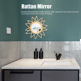 Rattan Innovative Art Decoration Makeup Mirror Retro Dressing Bathroom Wall Hanging MirrorStar