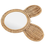 Hanging Mirror High Definition Rattan Mirror Wall Decorative Makeup Mirror for Bathroom Hotel In Australia - Darrahopens