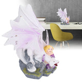 Dragon Girl Desktop Ornament Standing Sculpture Resin Bedroom Decoration Statue for Living Room Office