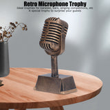 Music Award Trophy Synthetic Resin Decorative Microphone Tabletop Ornament for Home Singing Competition