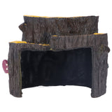 Resin Mini Stump Shape Hiding Hole Wooden Cave Artificial Aquarium Plants Ornaments for Shelter