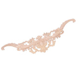 Wood Appliques Exquisite Elegant European Style Rubber Wood Long Flower Piece Home Decoration Carved Accessories In Australia - Darrahopens