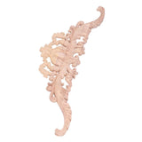 Wood Appliques Exquisite Elegant European Style Rubber Wood Long Flower Piece Home Decoration Carved Accessories In Australia - Darrahopens