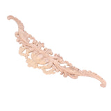 Wood Appliques Exquisite Elegant European Style Rubber Wood Long Flower Piece Home Decoration Carved Accessories
