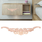 Wood Appliques Exquisite Elegant European Style Rubber Wood Long Flower Piece Home Decoration Carved Accessories