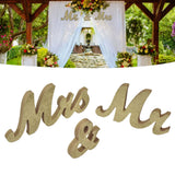 Mr Mrs Sign Wedding Table Decorations English Letter Ornament Props for Festival Anniversary PartyGold