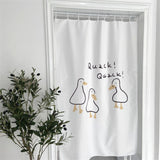 Door Curtain Cute Decorative Cartoon Doorway Divider Cloth for Bedroom Closet Dormitory Kitchen Little White Duck