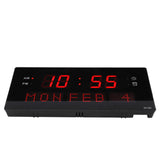 LED Wall Clock Decorative Black Frame Elegant Style Hanging Holes Digital Display Electric Desk Clock 100 to 240V AU Plug