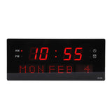 LED Wall Clock Decorative Black Frame Elegant Style Hanging Holes Digital Display Electric Desk Clock 100 to 240V AU Plug