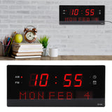 LED Wall Clock Decorative Black Frame Elegant Style Hanging Holes Digital Display Electric Desk Clock 100 to 240V AU Plug