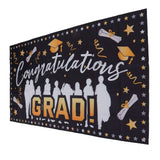 Graduation Banner 71x38in Durable Polyester Fabrics Fadeless 4 Eyelets Easy Installation Congrats Grad Banner for Party C In Australia - Darrahopens
