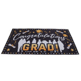 Graduation Banner 71x38in Durable Polyester Fabrics Fadeless 4 Eyelets Easy Installation Congrats Grad Banner for Party C