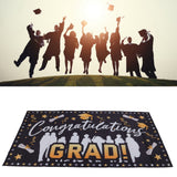Graduation Banner 71x38in Durable Polyester Fabrics Fadeless 4 Eyelets Easy Installation Congrats Grad Banner for Party C