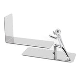 Metal Bookends Kung Fu Man Design Durable Rustproof Metal High Stability Book Ends for Home Office Library