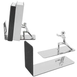 Metal Bookends Kung Fu Man Design Durable Rustproof Metal High Stability Book Ends for Home Office Library In Australia - Darrahopens