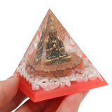 Crystal Pyramid Buddha Epoxy Energy Stone Handicraft for Household Decoration Office Desktop