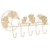 Wall Coat Rack Ginkgo Leaf Design Simple Elegant Style Wide Application Wall Mounted Coat Rack for Clothes Hat Keys