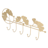 Wall Coat Rack Ginkgo Leaf Design Simple Elegant Style Wide Application Wall Mounted Coat Rack for Clothes Hat Keys