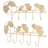 Wall Coat Rack Ginkgo Leaf Design Simple Elegant Style Wide Application Wall Mounted Coat Rack for Clothes Hat Keys