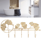Wall Coat Rack Ginkgo Leaf Design Simple Elegant Style Wide Application Wall Mounted Coat Rack for Clothes Hat Keys