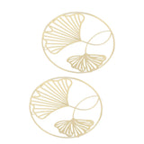 2pcs Gold Wall Decor Iron Art 3D Stereo Ginkgo Leaves Wall Sculpture for Sofa Background Entrance Dining Room Study