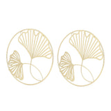 2pcs Gold Wall Decor Iron Art 3D Stereo Ginkgo Leaves Wall Sculpture for Sofa Background Entrance Dining Room Study