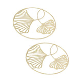 2pcs Gold Wall Decor Iron Art 3D Stereo Ginkgo Leaves Wall Sculpture for Sofa Background Entrance Dining Room Study