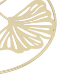 2pcs Gold Wall Decor Iron Art 3D Stereo Ginkgo Leaves Wall Sculpture for Sofa Background Entrance Dining Room Study