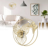 Gold Flower Butterfly Wall Decor Light Luxury Butterfly Wall Sculptures for Bedroom Livingroom Office