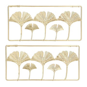 2Pcs Gold Metal Leaf Wall Decor 3D Modern Simple Clear Texture Metal Leaf Hanging Decoration with Frame for Home Office In Australia - Darrahopens