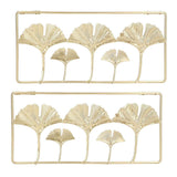 2Pcs Gold Metal Leaf Wall Decor 3D Modern Simple Clear Texture Metal Leaf Hanging Decoration with Frame for Home Office In Australia - Darrahopens