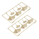 2Pcs Gold Metal Leaf Wall Decor 3D Modern Simple Clear Texture Metal Leaf Hanging Decoration with Frame for Home Office