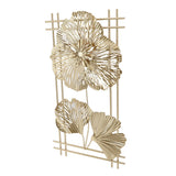 Golden Metal Ginkgo Leaf Decoration Modern Minimalist 3D Wall Sculpture for Bedroom Living Room Hotel Cafe