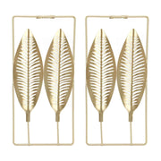 2Pcs Gold Wall Sculptures Metal Wall Decor with Frame for Living Room Bedroom Office Study In Australia - Darrahopens