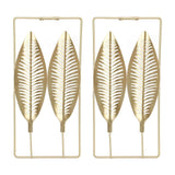2Pcs Gold Wall Sculptures Metal Wall Decor with Frame for Living Room Bedroom Office Study