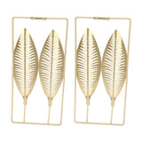 2Pcs Gold Wall Sculptures Metal Wall Decor with Frame for Living Room Bedroom Office Study