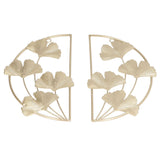 2 Pcs Ginkgo Leaf Decoration Modern Simple Nordic Style Metal Golden Ginkgo Leaf Wrought Iron Wall Decoration