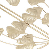 2 Pcs Ginkgo Leaf Decoration Modern Simple Nordic Style Metal Golden Ginkgo Leaf Wrought Iron Wall Decoration