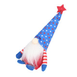 Independence Day Gnome Cute Handcrafted Beautiful Meaning Gnome Plush Decoration for Office Living Room Blue Star